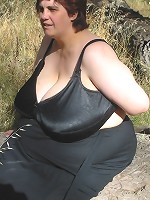 horny brunett with huge boobs